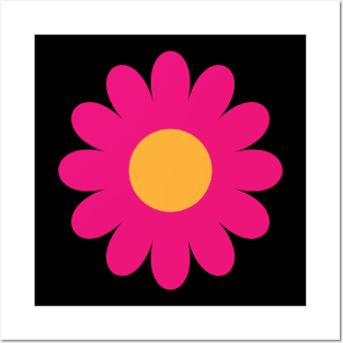 Pink Daisy Flower Posters and Art